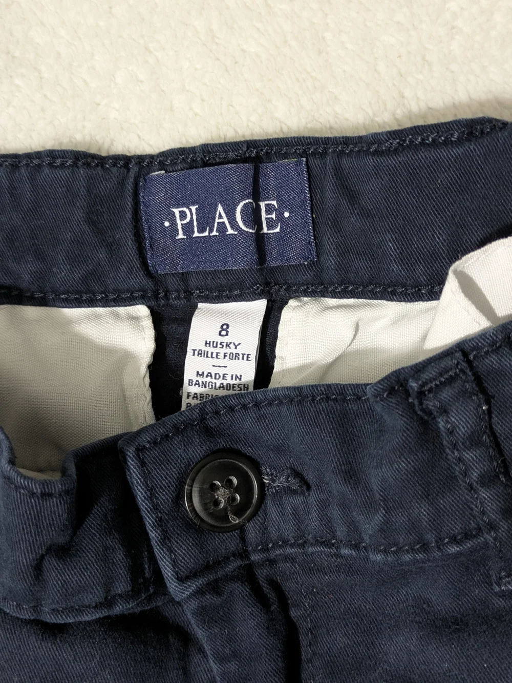 The Children's Place Boys Husky Chino Pants - Navy Blue